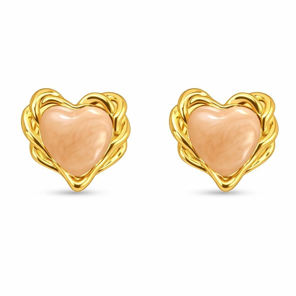 3For$20 Twisted Gold and Cream Heart Stud Earrings